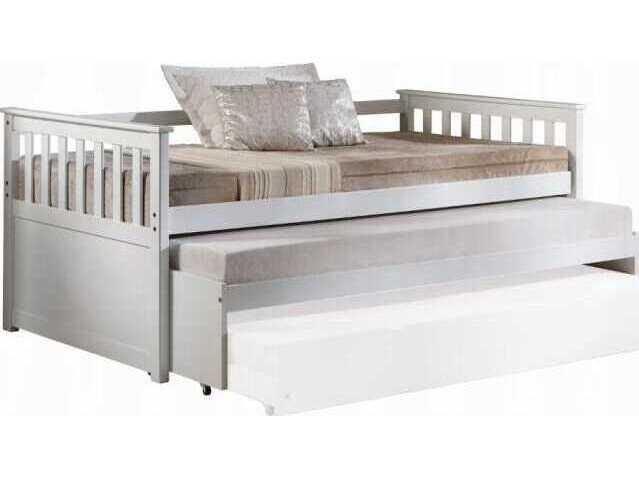 Cominia Twin Daybed with Roll-Out Bed in White