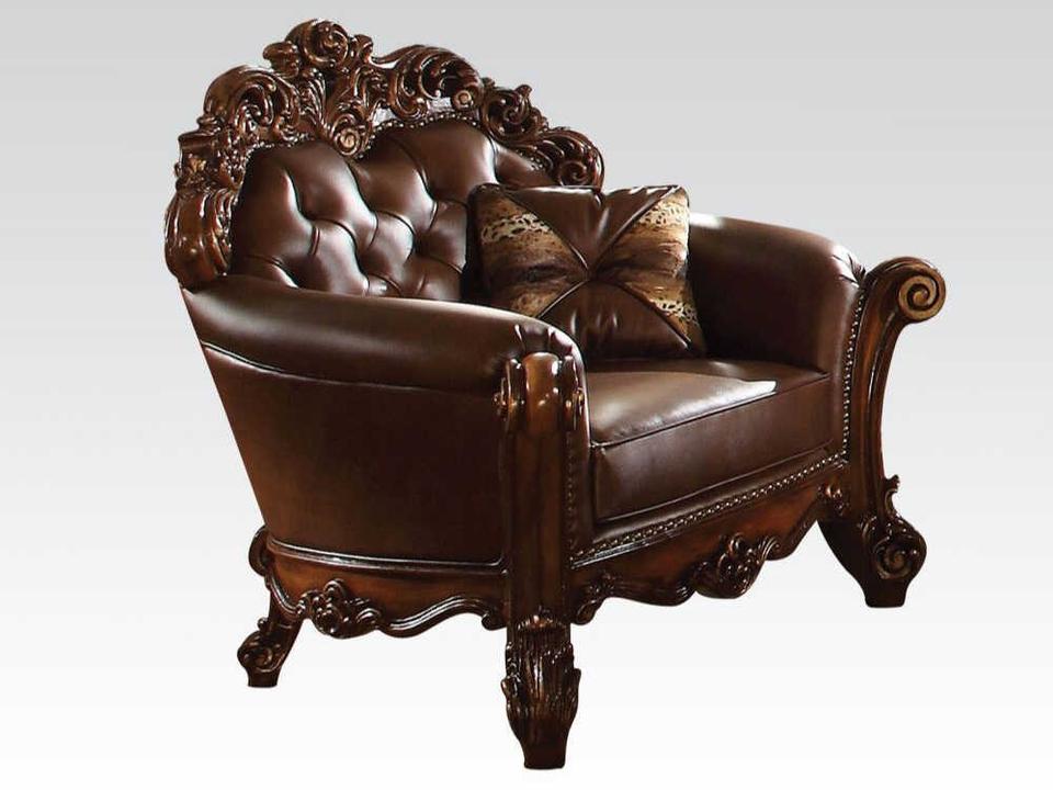 Vendome Cherry Leather Accent Chair