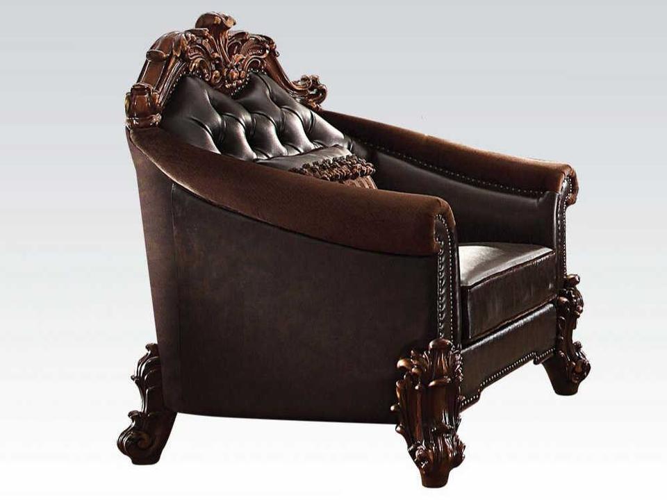 Vendome-II Cherry Leather Accent Chair