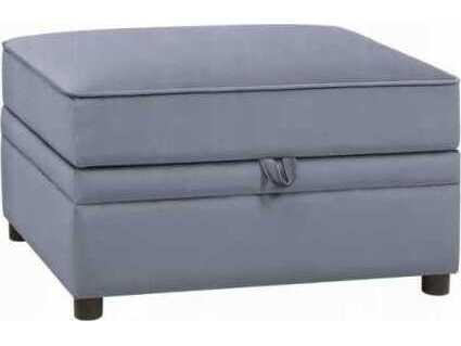 Bois II Modular Storage Ottoman in Gray Velvet