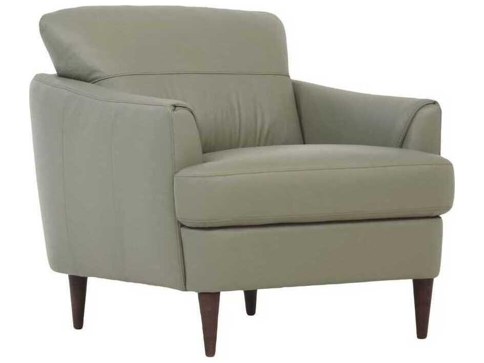 Helena Green Leather Accent Chair