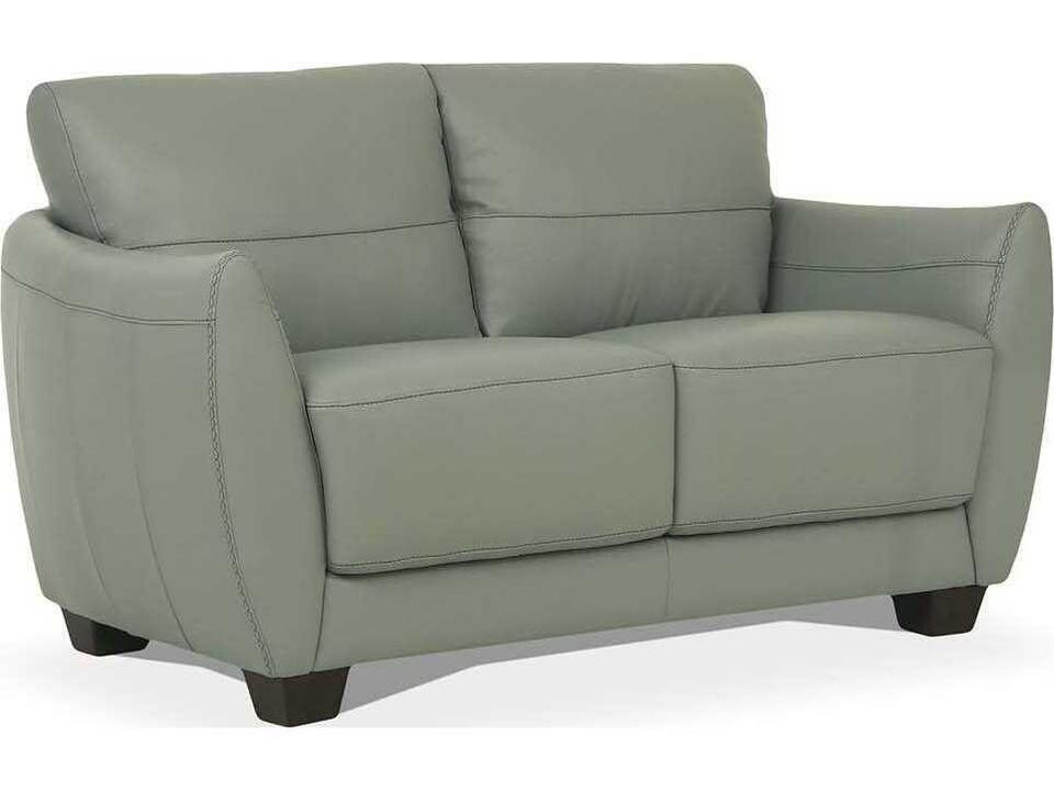 Valeria Gray Leather Loveseat