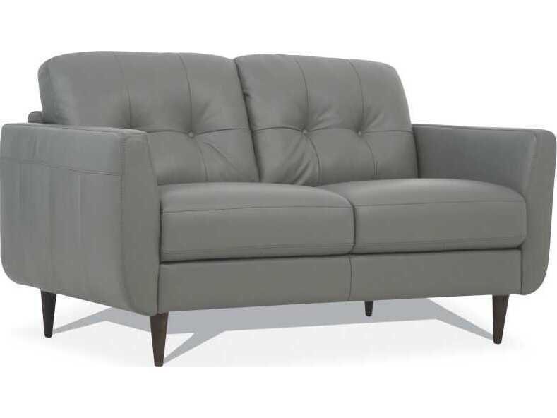 Radwan Green Leather Loveseat