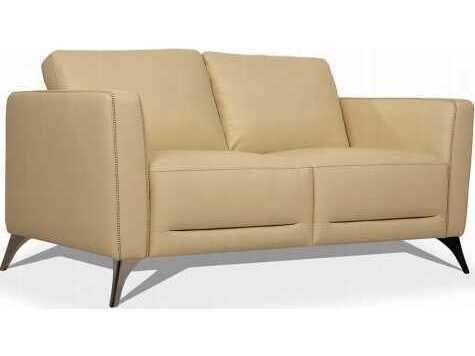 Malaga Leather Loveseat in Cream