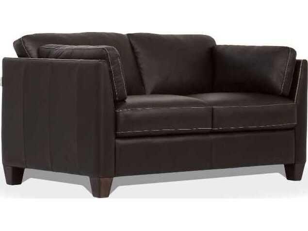 Matias Brown Leather Loveseat