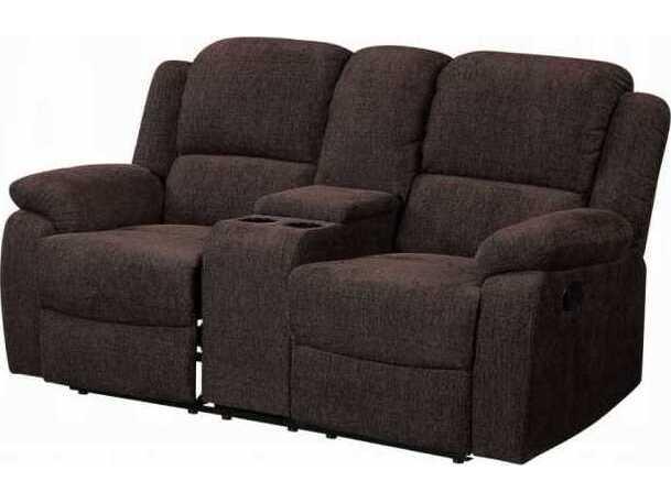 Madden Motion Reclining Loveseat in Brown Chenille with Console