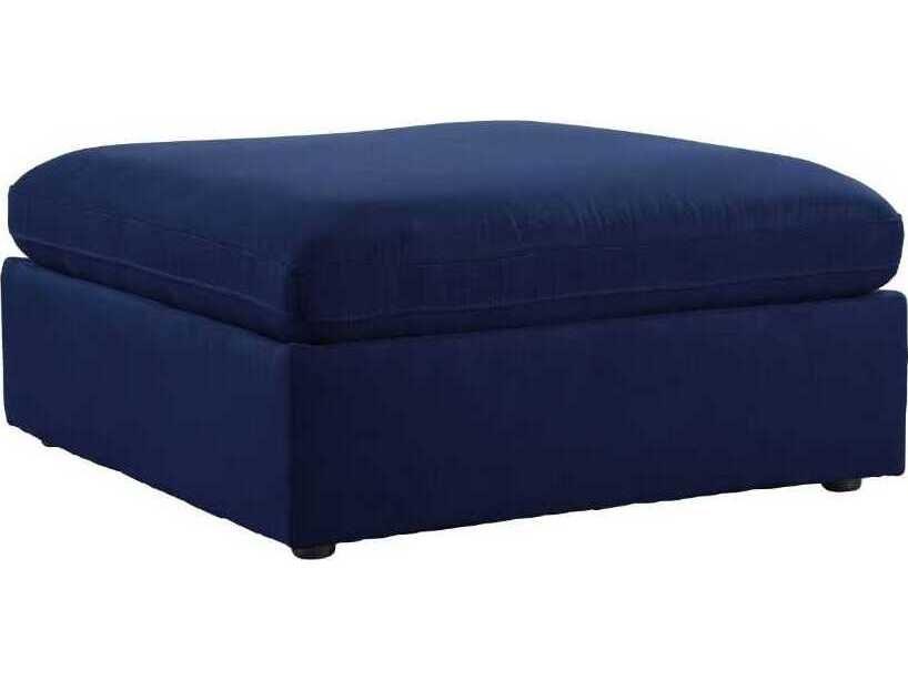 Crosby Blue Upholstered Ottoman