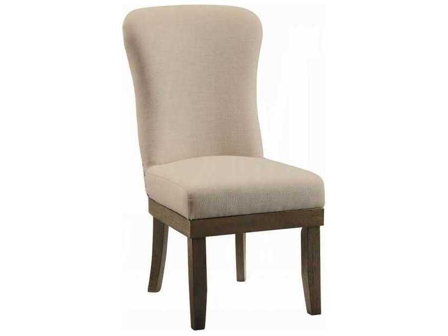 Landon Rubberwood Beige Upholstered Armless Dining Chair Set of 2