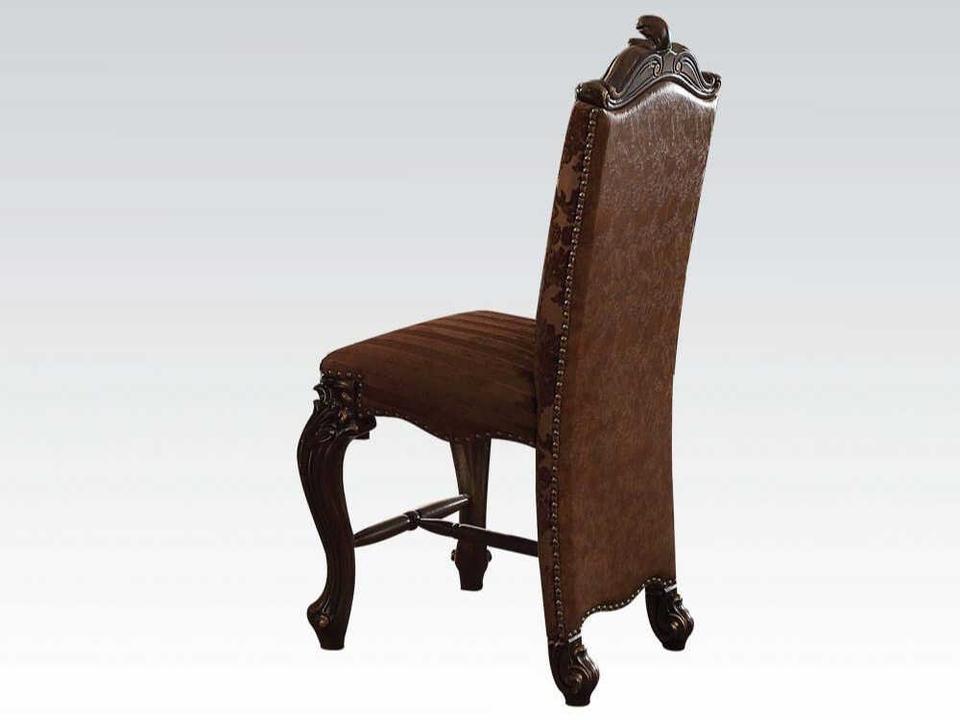 Versailles Poplar Wood Cherry Upholstered Armless Dining Chair Set of 2
