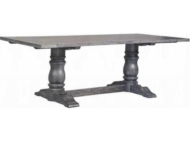 Leventis Rectangle 88-Inch Dining Table Weathered Gray