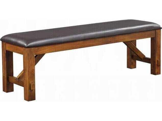 Apollo Upholstered Dining Bench in Walnut and Espresso PU