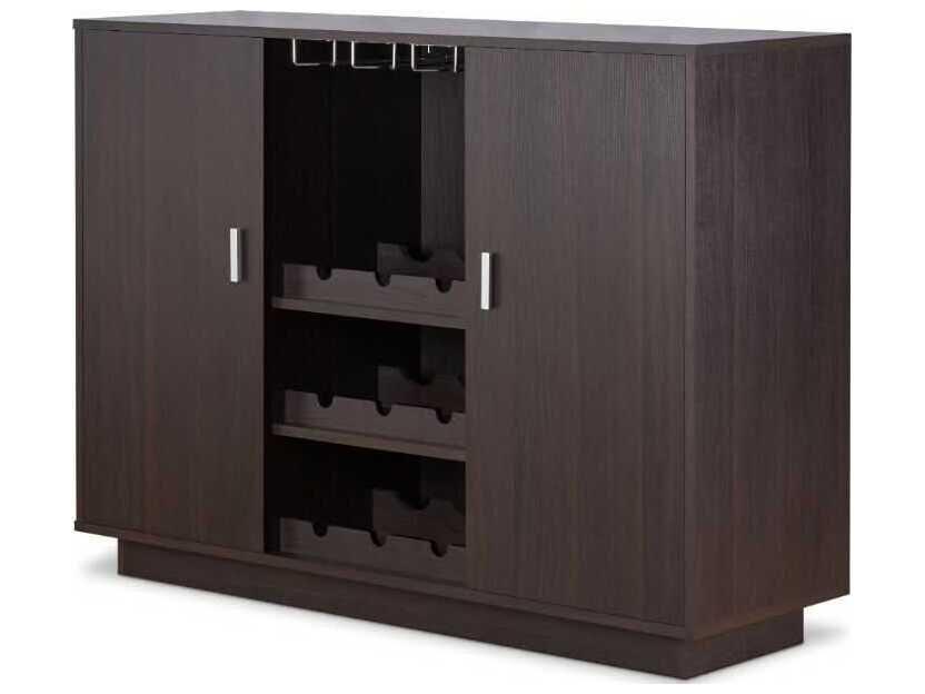 Hazen Brown Espresso Bar Cabinet