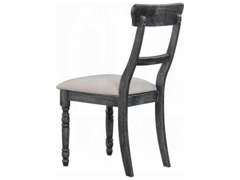 Wallace Upholstered Dining Side Chair Light Brown Linen Weathered Gray Set of 2