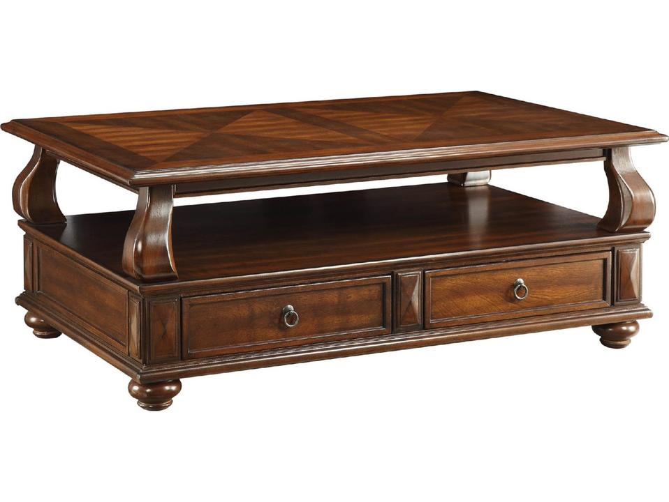 Amado Rectangle Coffee Table Wood and Veneer Walnut Finish