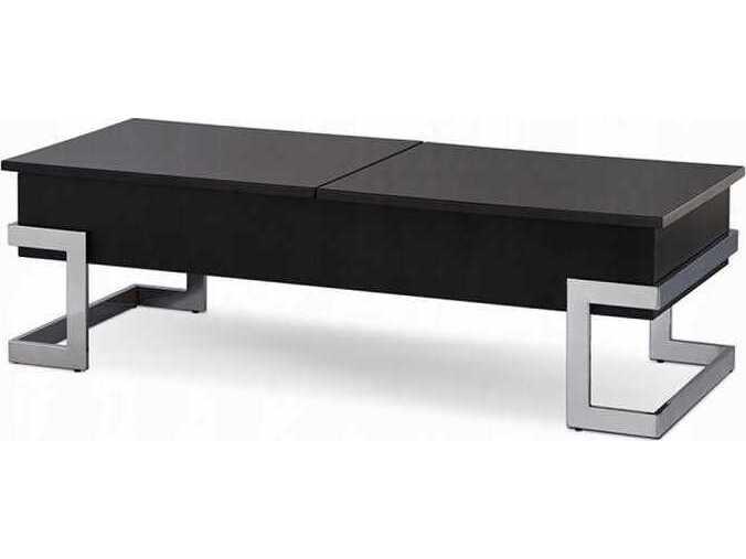Calnan Rectangular Wood Black High Gloss Chrome Coffee Table