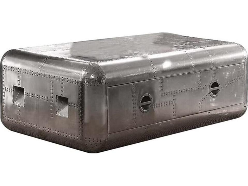 Brancaster Rectangle Coffee Table in Aluminum with Drawer
