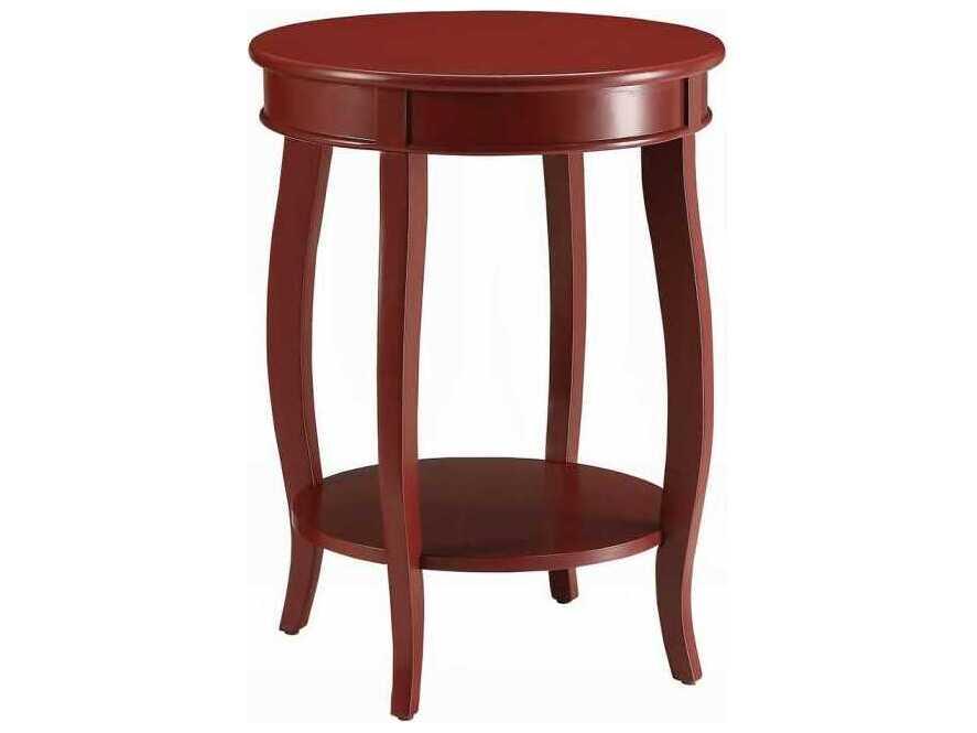 Aberta Round Accent End Table in Red