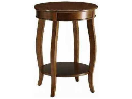 Aberta Round Accent End Table in Walnut