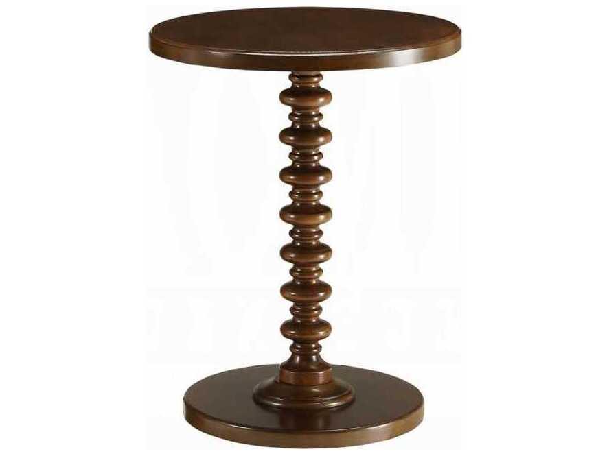 Acton Round End Table in Walnut Finish