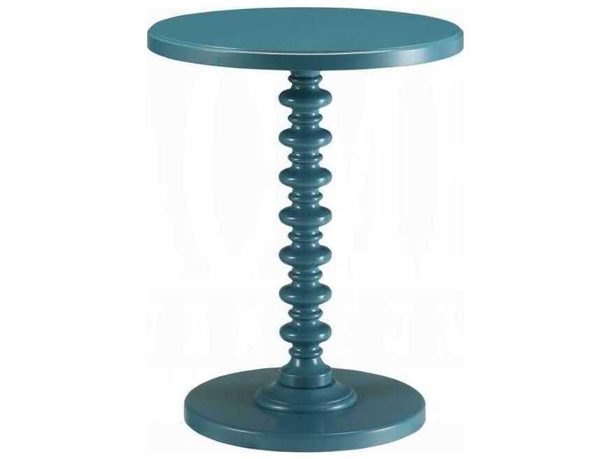 Acton Round Accent End Table in Teal