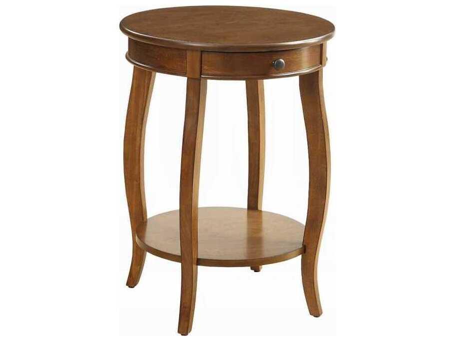 Alysa Accent End Table with Drawer in Walnut