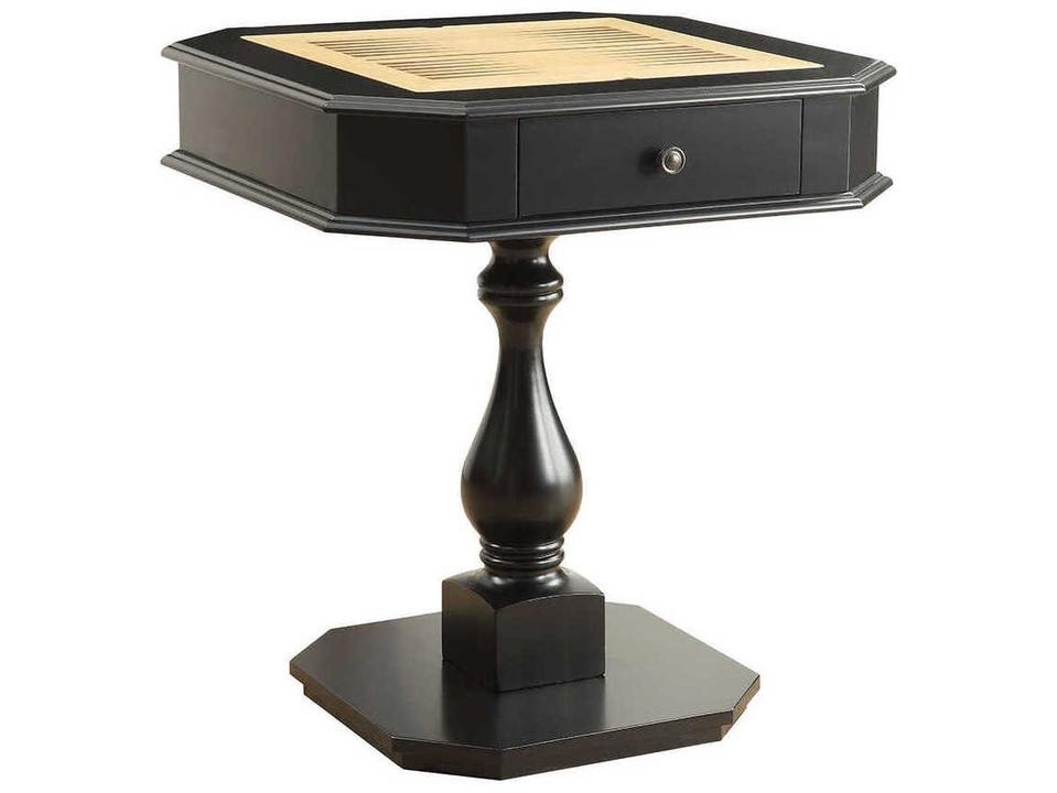 Bishop Black Gaming Table with 2 Drawers and Reversible Game Tray