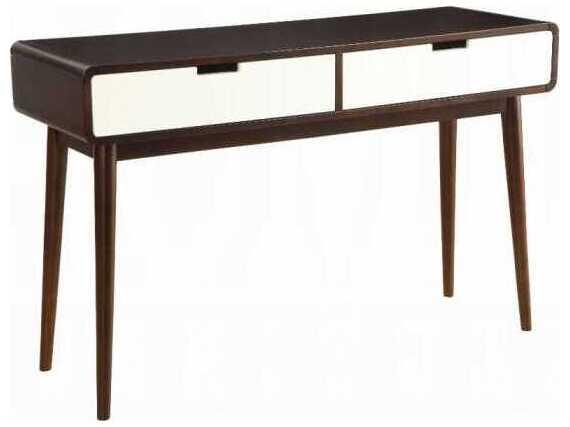 Rectangular Wood Espresso White Console Table