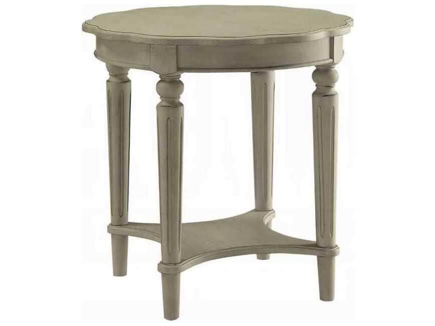 Fordon Round End Table in Antique Gray