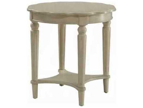 Fordon Round Wood Antique White End Table