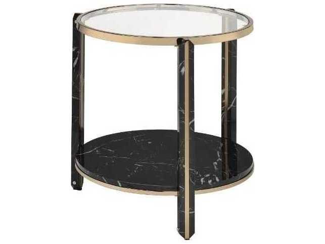 Thistle Round Glass End Table
