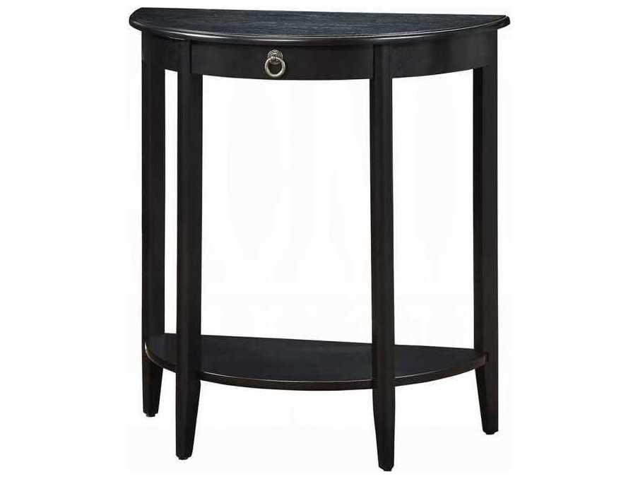 Justino II Half Moon Console Table in Black Finish