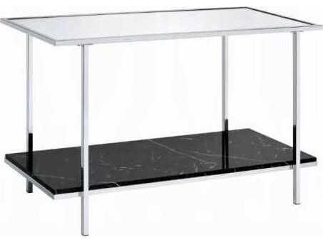 Angwin Rectangular Console Table with Mirrored Top in Chrome