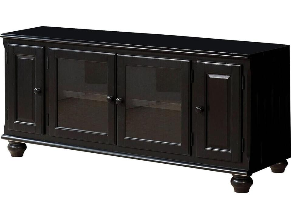 Ferla 58" Poplar Wood Black Media Console