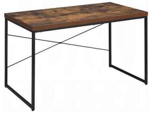 Bob Writing Desk with Weathered Oak Top and Black Metal Legs