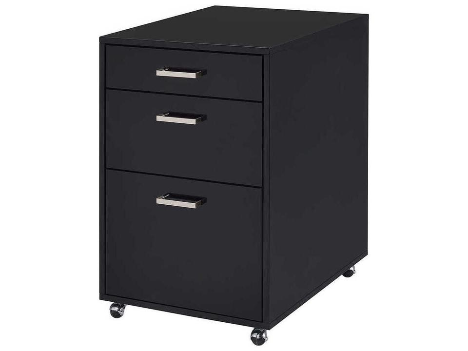 Coleen Black High Gloss Chrome File Cabinet