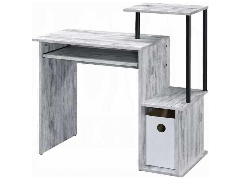 Lyphre Computer Desk Antique White Black Finish