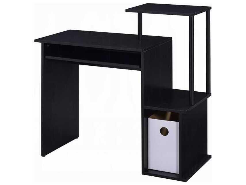Lyphre Computer Desk in Black Finish with Keyboard Tray