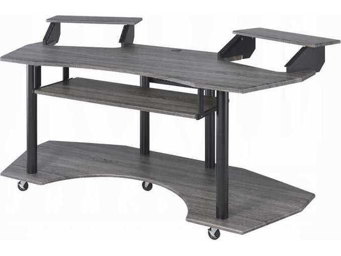 Eleazar 71-Inch Black Oak Music Studio Desk
