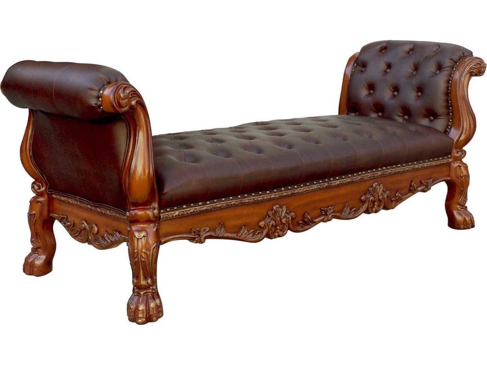 Vendome Cherry Leather Accent Bench