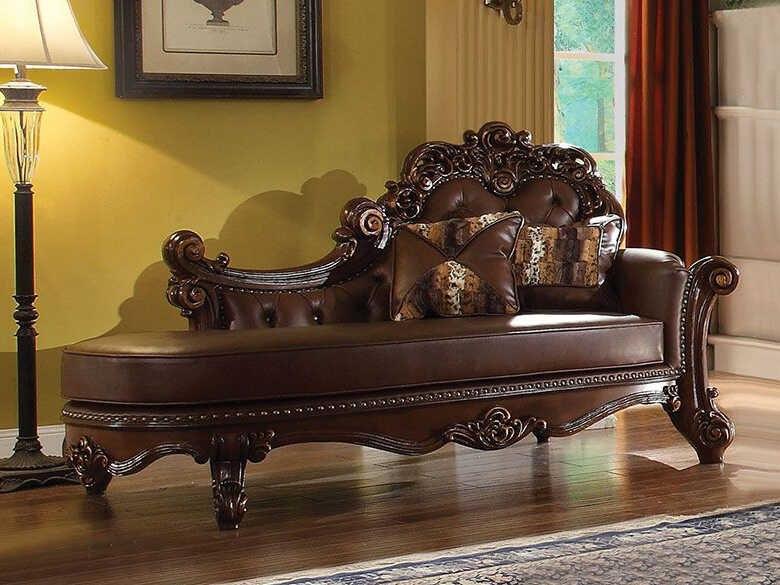 Vendome Cherry Leather Chaise
