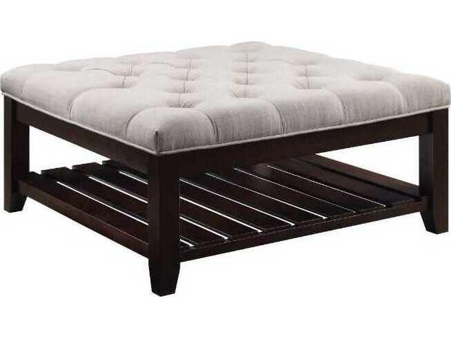 Aizen Beige Upholstered Ottoman