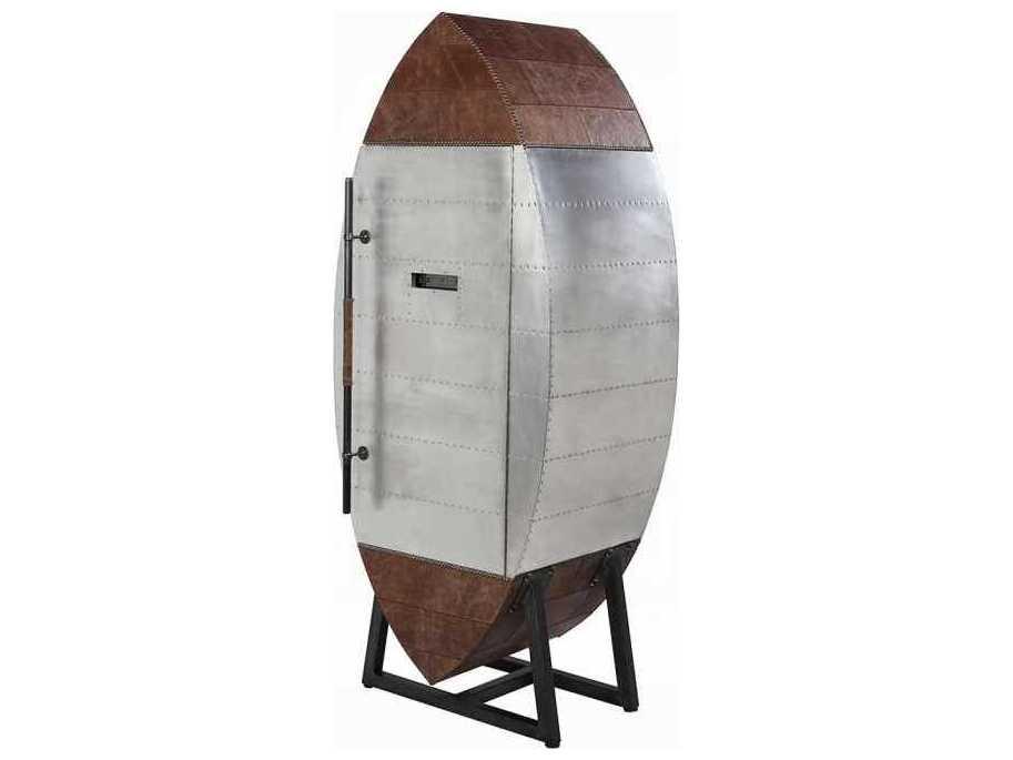 Brancaster Silver Plywood Retro Brown Bar Cabinet