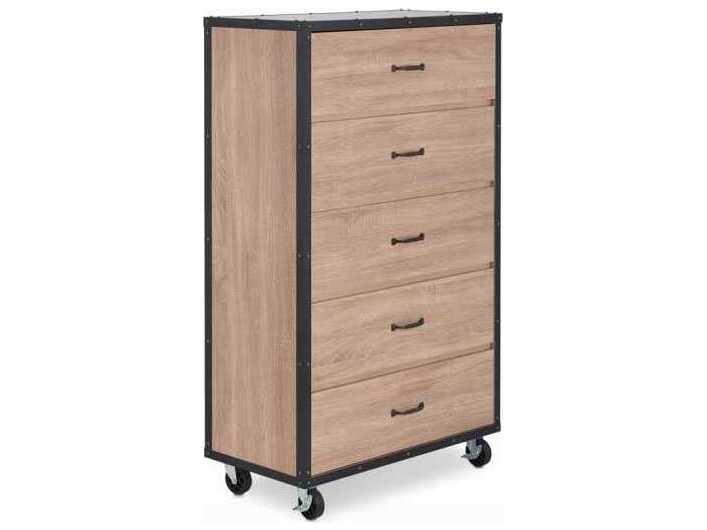 Bemis 5 Drawer Dresser in Weathered Light Oak Finish