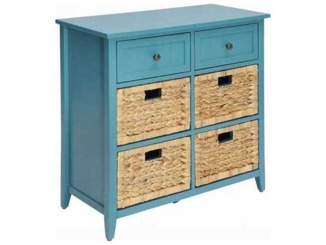 Flavius 6-Drawer Console Table in Teal Finish