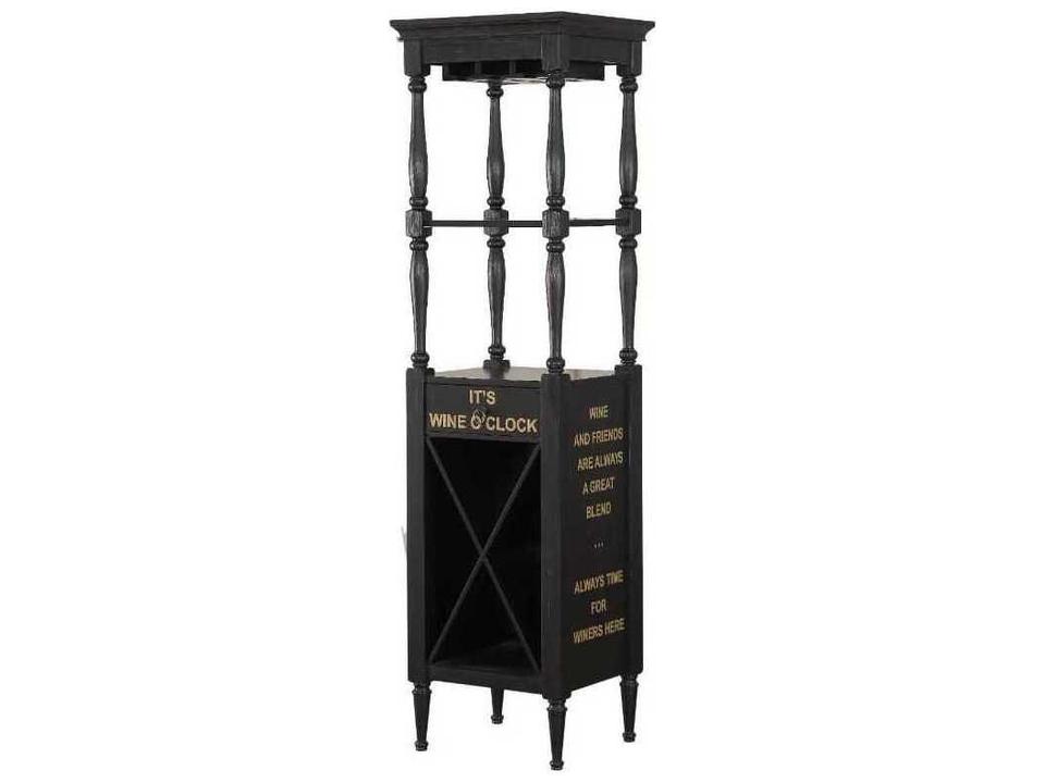 Anthony Solid Wood Antique Black Bar Cabinet