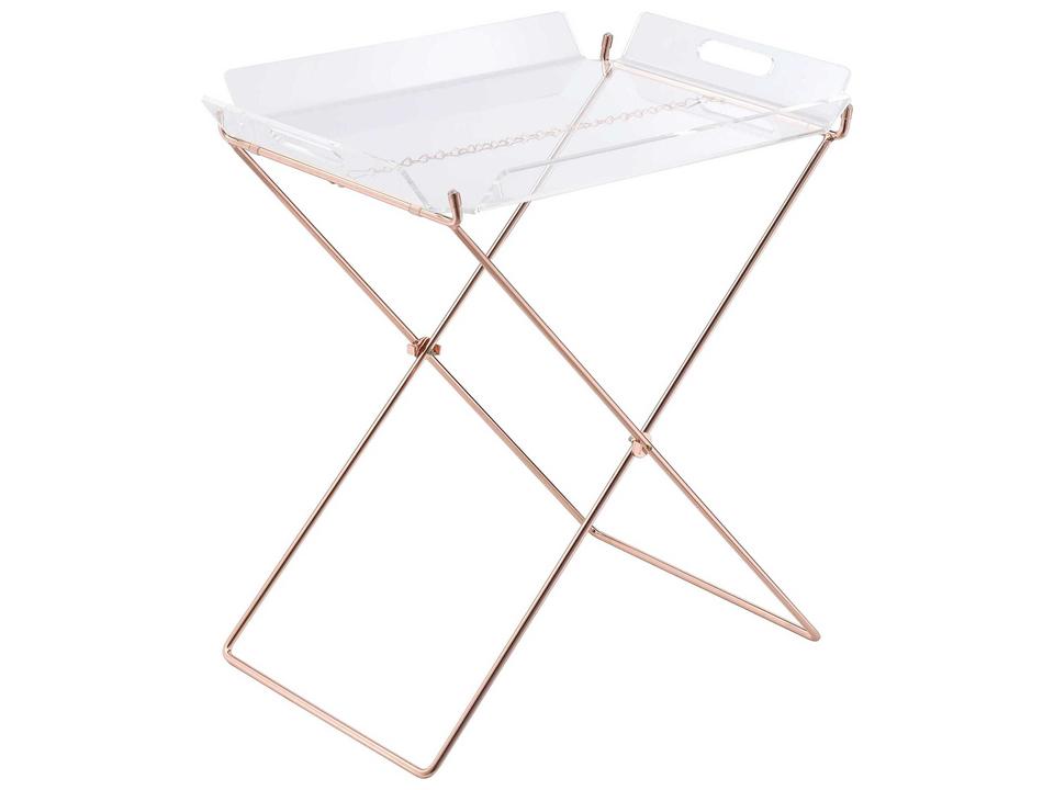 Rectangular Clear Acrylic Copper End Table