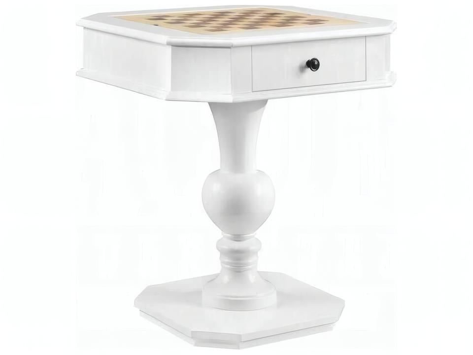 Galini Game Table in White with Reversible Game Tray