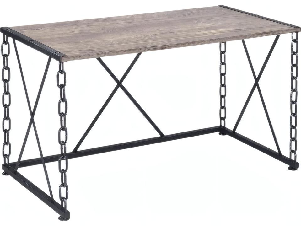 Jodie Rectangular Wood Rustic Oak Antique Black Console Table