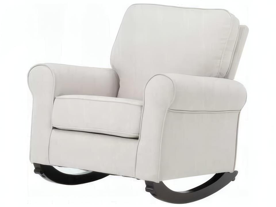 Elvin Upholstered Rocking Accent Chair in Beige Fabric