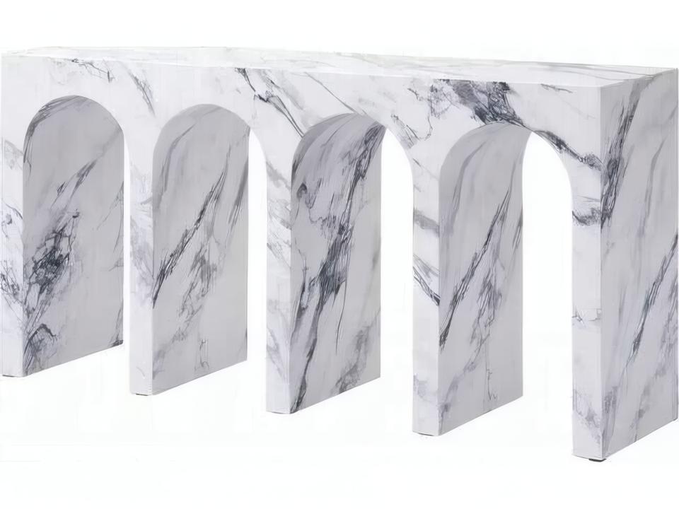 Fritzy Console Table Engineered Stone with Arched Base
